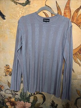 Emporio Armani Gray Silver Metallic Sweater size 48